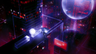 Futuristic city night glowing orb - anton fadeev free wallpaper