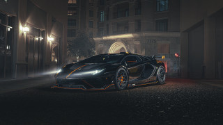 Black orange sports car night - andrew law free wallpaper