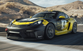 Yellow black sports car desert - a road in the desert free wallpaper