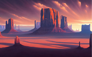 Desert mountain sunset cityscape clouds - brothers hildebrandt free wallpaper