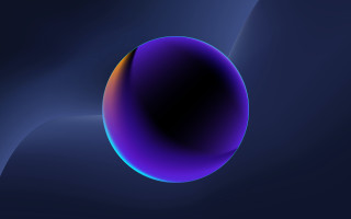 Blue orange sphere space raytraced - circle free wallpaper