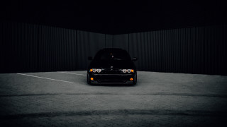 Black car parking lot night 3 - moody free wallpaper