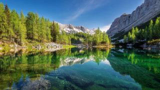 Mountain lake forest sky nature 11 - a mountain lake free wallpaper