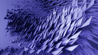 Blue abstract center objects generative - c4d free wallpaper