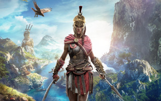 Man in costume mountain sword - a sword and a bird free wallpaper