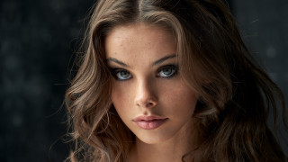 Blue eyes blonde woman freckles - freckle free wallpaper