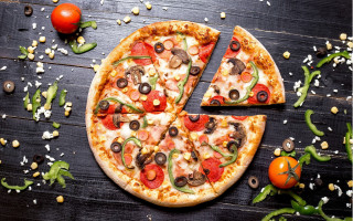 Pizza slice missing vegetables halloween - whole free wallpaper