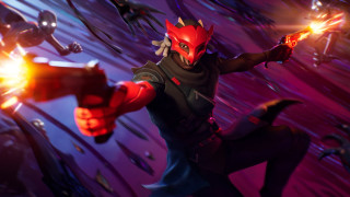 Man gun demon mask fire - holding free wallpaper