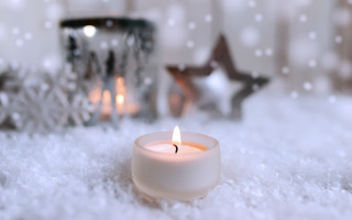 Lit candle silver holder star - candle free wallpaper