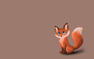 Cartoon fox blue eyes sitting - chippy free wallpaper