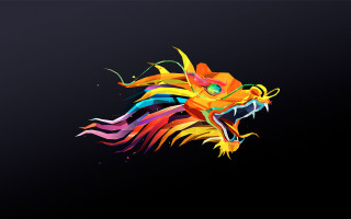 Colorful dragon flying air tail - dragon art free wallpaper