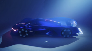 Futuristic car dark room spotlight - a spotlight free wallpaper