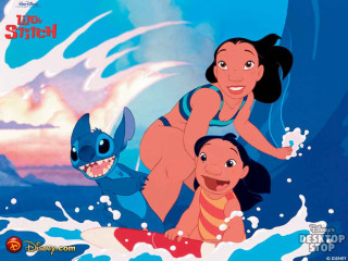 Woman child wave shark cartoon - lyco art free wallpaper