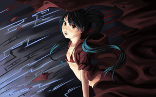 Red dress wall anime bikini - a wall free wallpaper