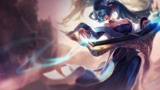 Fantasy woman blue dress sword - art free wallpaper