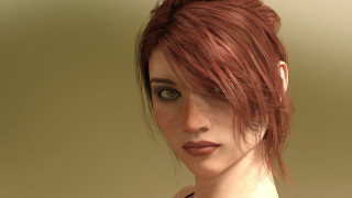 Eve redhair blacktop greenbackground portrait - neutral free wallpaper