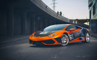Orange sports car parking lot 6 - nice free wallpaper