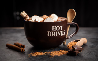 Hot chocolate marshmallows cinnamon spoons - hot chocolate free wallpaper