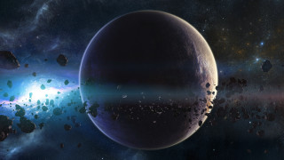 Space planet foreground blue light - star citizen halo free wallpaper
