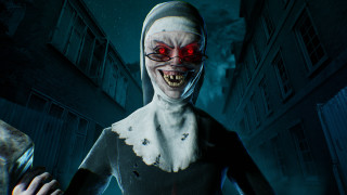 Creepy woman red eyes bloody - a dark alley free wallpaper