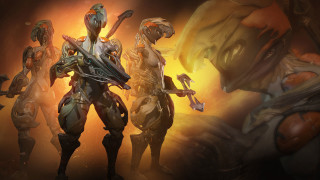 Group people yellow light eve - warframe armor free wallpaper