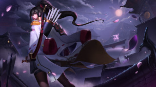 Woman bow arrow cartoon sky 2 - art free wallpaper for desktop