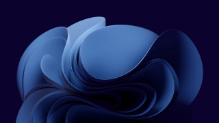 Blue abstract curved dark background - a blue circle free wallpaper