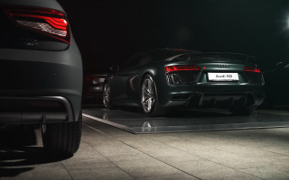 Black sports car garage night 2 - its light free wallpaper