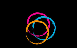 Colored circles white moon earth - a wireframe diagram free wallpaper