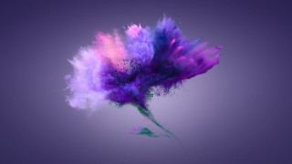 Purple flower air blue background - affinity photo free wallpaper
