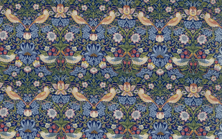 Blue green floral pattern birds 2 - floral free wallpaper