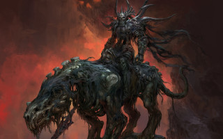Demonic horned creature hairy back - horn free wallpaper