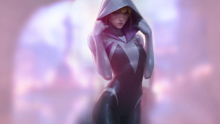 Futuristic woman hood bodysuit pink - a hood free wallpaper