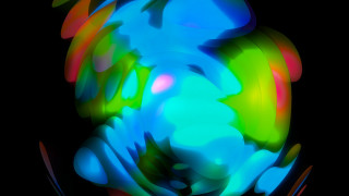 Colorful abstract face hands raytraced - a black background free wallpaper for desktop