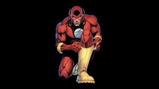 Heroic man yellow boot superflat - his leg free wallpaper