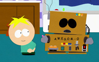 Cartoon character cardboard box face - a face free wallpaper