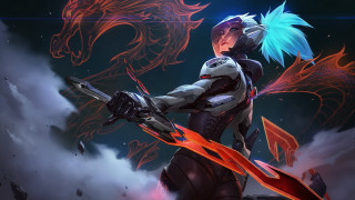 Futuristic woman dragon starry sky - art free wallpaper