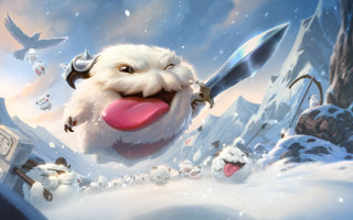 White dog with knife sheep - bayard wu free wallpaper