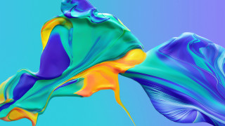 Colorful liquid painting blue background 2 - swirl free wallpaper for desktop