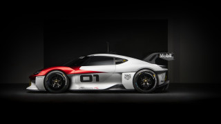 White red sports car dark - side profile free wallpaper