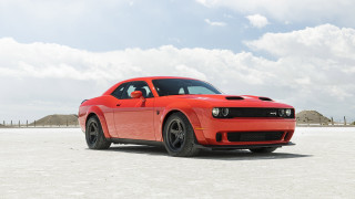 Red sports car desert sky - christopher moeller free wallpaper