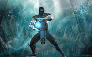 Futuristic man suit glowing ball - orb free wallpaper