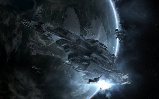 Space ship star filled sky - a space ship free wallpaper