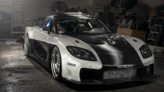 White black sports car garage 4 - hard edge free wallpaper