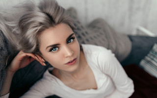 Grey hair blue eyes rococo - grey hair free wallpaper