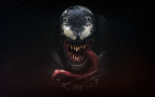 Creepy alien sharp teeth red - sinister free wallpaper