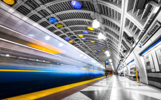 Train station ceiling lights checkered - andrew law free wallpaper