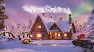 Christmas house boat snow urban - evgeny lushpin free wallpaper