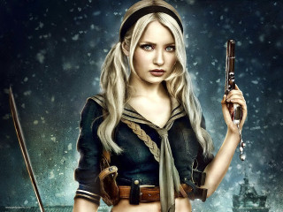 Woman pirate gun knife scarf - aleksi briclot free wallpaper