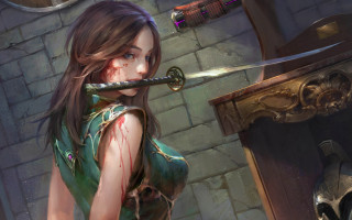 Woman knife blood door bayard - a bloody face free wallpaper